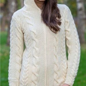 Aran Crafts Cream Cable Knit Cardigan Purchased in Ireland